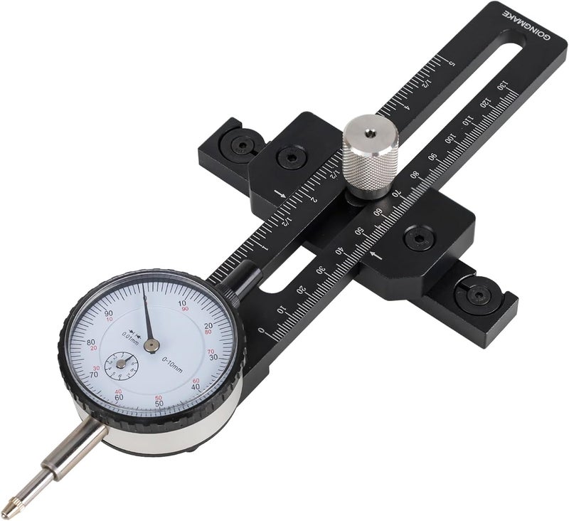 goingmake Table Saw Gauge Dia Indicator for Table Saw and Band Saw,0.01mm Accuracy Calibration Tool,Table Saw Jig Guide Fits for 3/4" T Slot U Slot,Table Saw Accessories for Woodworking,Machinery - Image 1
